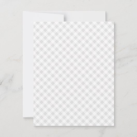 Grey Gingham Check Personal Stationery Note Kaart (Achterkant)