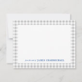 Grey Gingham Check with Blue from the Desk of Bedankkaart (Voorkant)