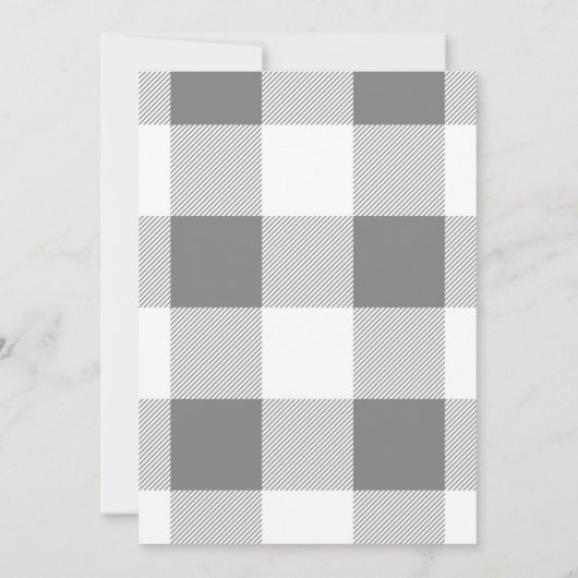 Grey Gingham, Geometric Pattern, Birthday Party Kaart (Achterkant)