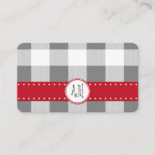 Grey Gingham, Gingham Pattern, Geometric Pattern Visitekaartje (Voorkant)