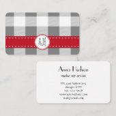 Grey Gingham, Gingham Pattern, Geometric Pattern Visitekaartje (Voorkant / Achterkant)