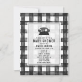 Grey Gingham Night Sky Baby shower Kaart (Voorkant)