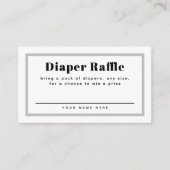 Grey Gingham Plaid Baby shower Luier Raffle Informatiekaartje (Voorkant)
