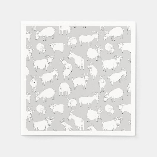 Grey Goats aan het spelen Servet (Voorkant)