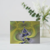 Grey Goblin in Green, Fun Spooky Imp Briefkaart (Staand voorkant)