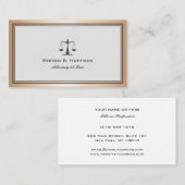 Grey Gold Attorney Justice Scale Professional Visitekaartje (Voorkant / Achterkant)