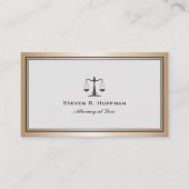 Grey Gold Attorney Justice Scale Professional Visitekaartje (Voorkant)