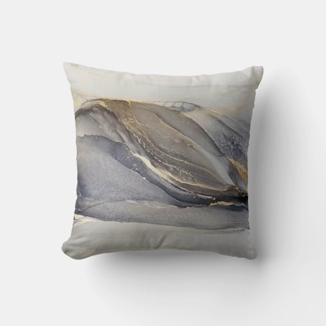 Grey Gold Black Marble  Elegant Classy Kussen (Voorkant)