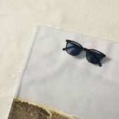 Grey Gold Black Marble  Elegant Monogram Strandlaken (In situ)