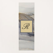 Grey Gold Black Marble Elegant Monogram Yogamat (Voorkant)