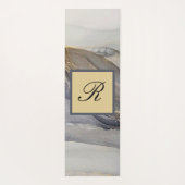 Grey Gold Black Marble Elegant Monogram Yogamat (Achterkant)