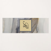 Grey Gold Black Marble Elegant Monogram Yogamat (Voorkant (horizontaal))