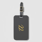 Grey Gold Color Monogram Professional Bagagelabel (Voorkant (verticaal))