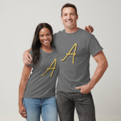Grey Gold Color Monogram Professional T-shirt (Unisex)