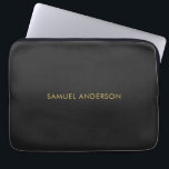 Grey Gold Color Professional Voeg naam toe Laptop Sleeve<br><div class="desc">Deze sjabloon kan worden aangepast aan alle professionele beroepen.</div>
