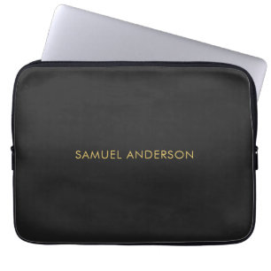 Grey Gold Color Professional Voeg naam toe Laptop Sleeve