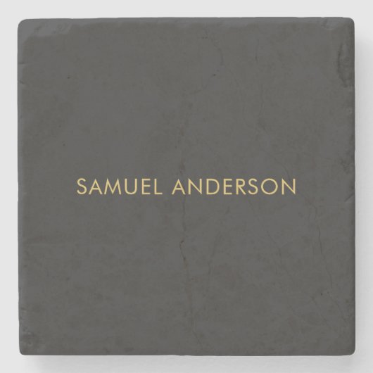 Grey Gold Color Professional Voeg naam toe Stenen Onderzetter (Voorkant)