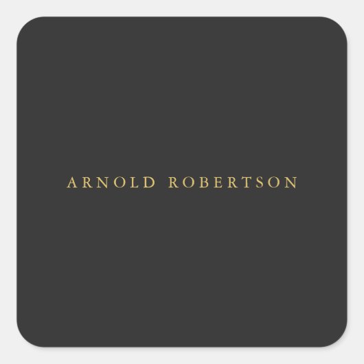 Grey Gold Color Professional Voeg naam toe Vierkante Sticker (Voorkant)