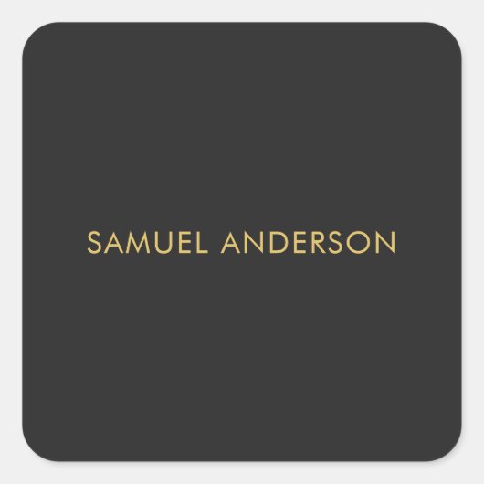 Grey Gold Color Professional Voeg naam toe Vierkante Sticker (Voorkant)