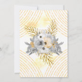 Grey Gold Sepia Floral Bouquet Birthday Party Kaart (Achterkant)