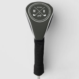 Grey | Golf CLub | gepersonaliseerd monogram logo Golfheadcover