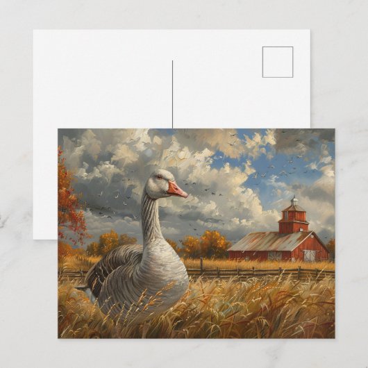 Grey Goose Farmhouse ArtWork Briefkaart (Voorkant / Achterkant)