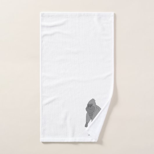 Grey Gorilla Design Monogrammed Bad Handdoek (Handdoek)