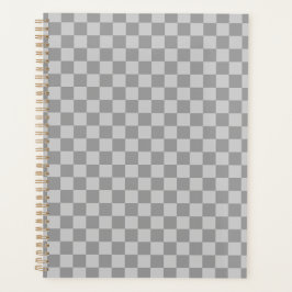 Grey Gray Checkered Checkerboard Planner