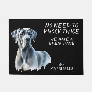 Grey Great Dane Dog Portrait hoeft niet te kloppen Deurmat