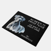 Grey Great Dane Dog Portrait hoeft niet te kloppen Deurmat (Schuin)