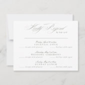 Grey Green Classic Kalligrafie multi-event RSVP Kaartje (Voorkant)