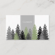 Grey Green Evergreen Trees Elegant Professional