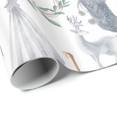 Grey Green Festive Scandinavian Theme Kerstmis  | Cadeaupapier (Rol Hoek)