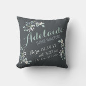 Grey Green Floral Nursery Keepsake Kussen (Voorkant)