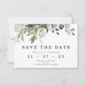 Grey Green Foliage Wedding Save the Date Kaart (Voorkant)