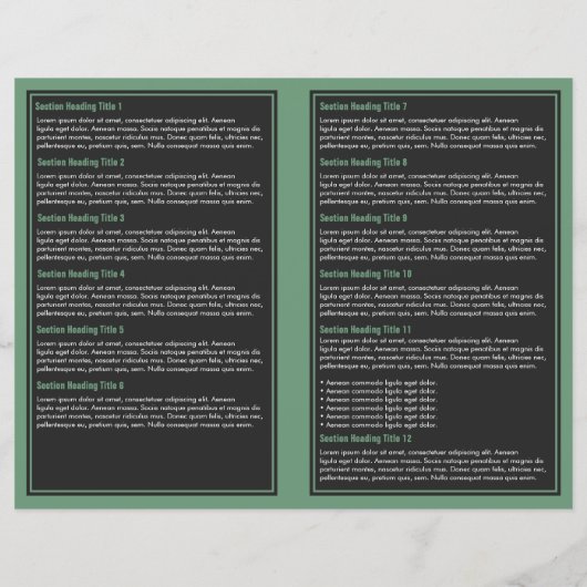 Grey Green Simple Border Brochure (Achterkant)