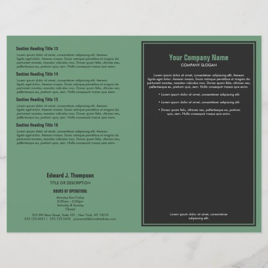 Grey Green Simple Border Brochure (Voorkant)
