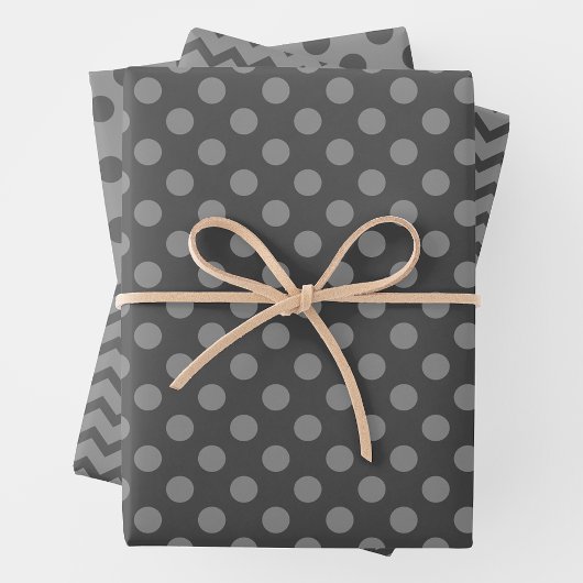 Grey & Grey Multi-Pattern Wrapping Paper Sheets