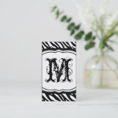 Grey Grey Zebra Print Pattern Visitekaartje (Staand voorkant)