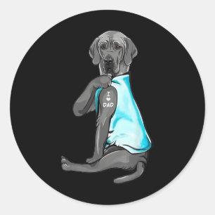 Grey Grote Deen Tattoos Ik hou van papa zitten Gif Ronde Sticker