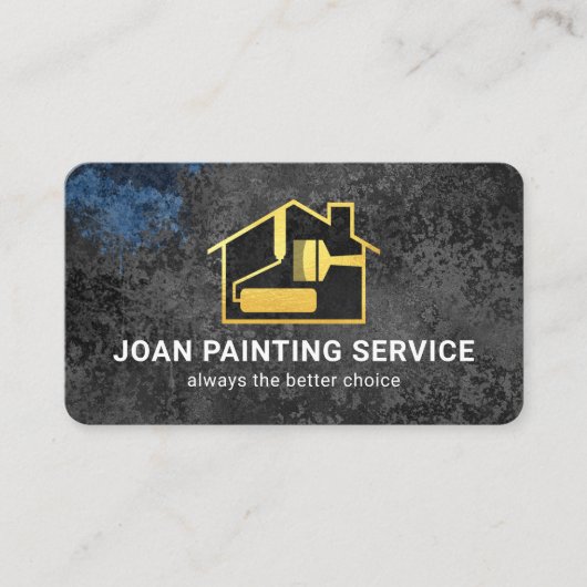 Grey Grunge Paint Painter Service Visitekaartje (Voorkant)