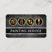 Grey Grunge Wall Gold Painter's Tool Visitekaartje (Voorkant)