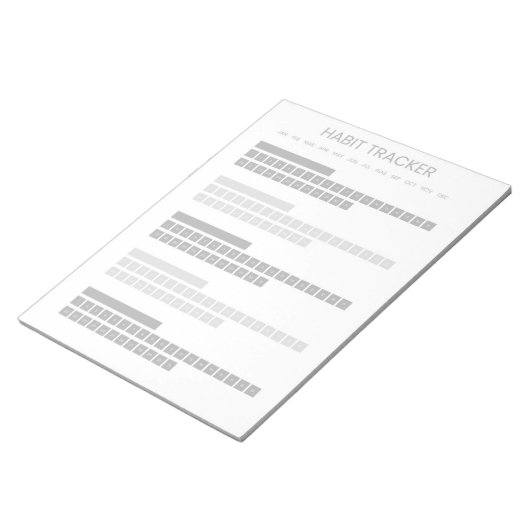 Grey Habit Tracker Notitieblok (Schuin)