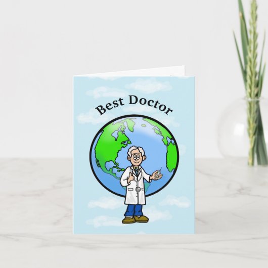 Grey Hair Male Best Doctor Wenskaart Kaart (Voorkant)