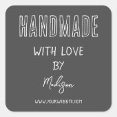 Grey | Handgemaakt met liefde Vierkante Sticker (Voorkant)