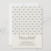 Grey Hanukkah Stars of David Pattern Holiday Party Kaart (Voorkant)