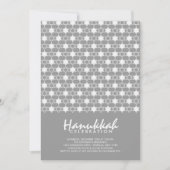Grey Hanukkah Stars of David Pattern Holiday Party Kaart (Voorkant)