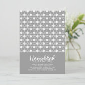 Grey Hanukkah Stars of David Pattern Holiday Party Kaart (Staand voorkant)