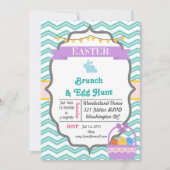 Grey Happy Easter & Egg Hunt Party Uitnodigingen (Voorkant)