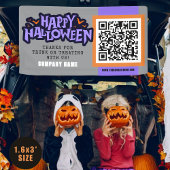 Grey Happy Halloween QR Business Spandoek